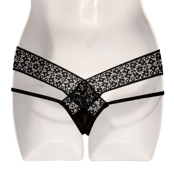 2/$20 Brand New Sexy Black Lace Panties underwear Size: M - Picture 2 of 4